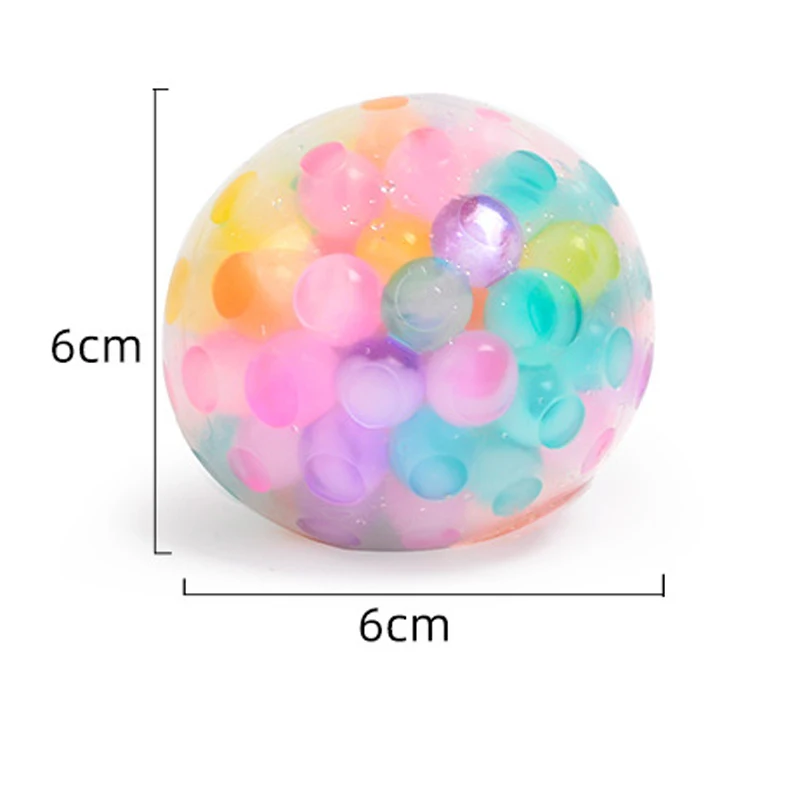 6cm Kids Exotic Pinch The Rainbow Bead Pressure Reducing Ball Vent Ball Decompression Toy TPR Pinch Le Grape Ball Adult Toys - Image 6