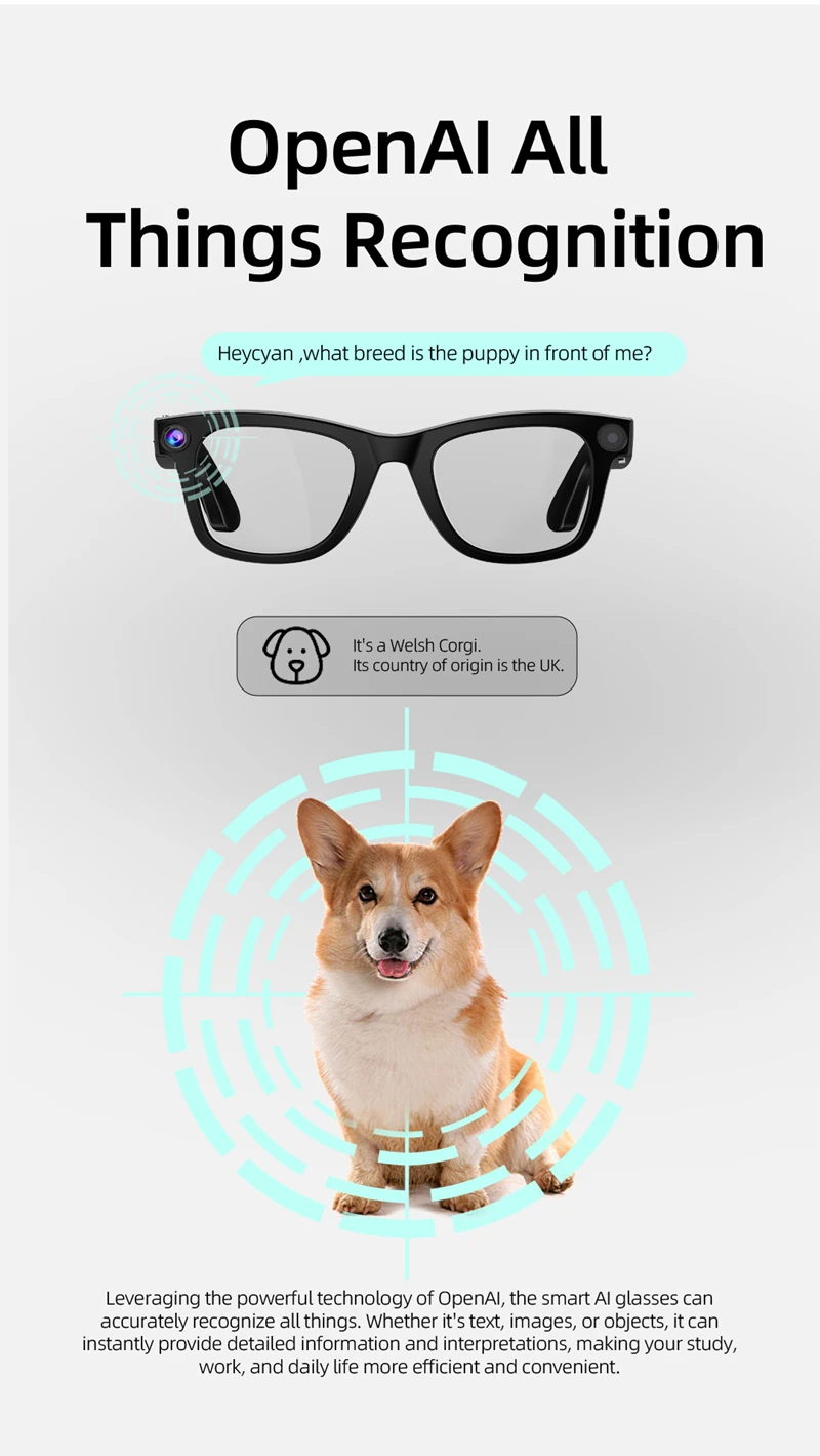 Xiaomi 800W Pixel Intelligent Glasses G300 AI HD Shooting Video Recording Voice Call Translation Glasses Photochromic Lens - Image 3