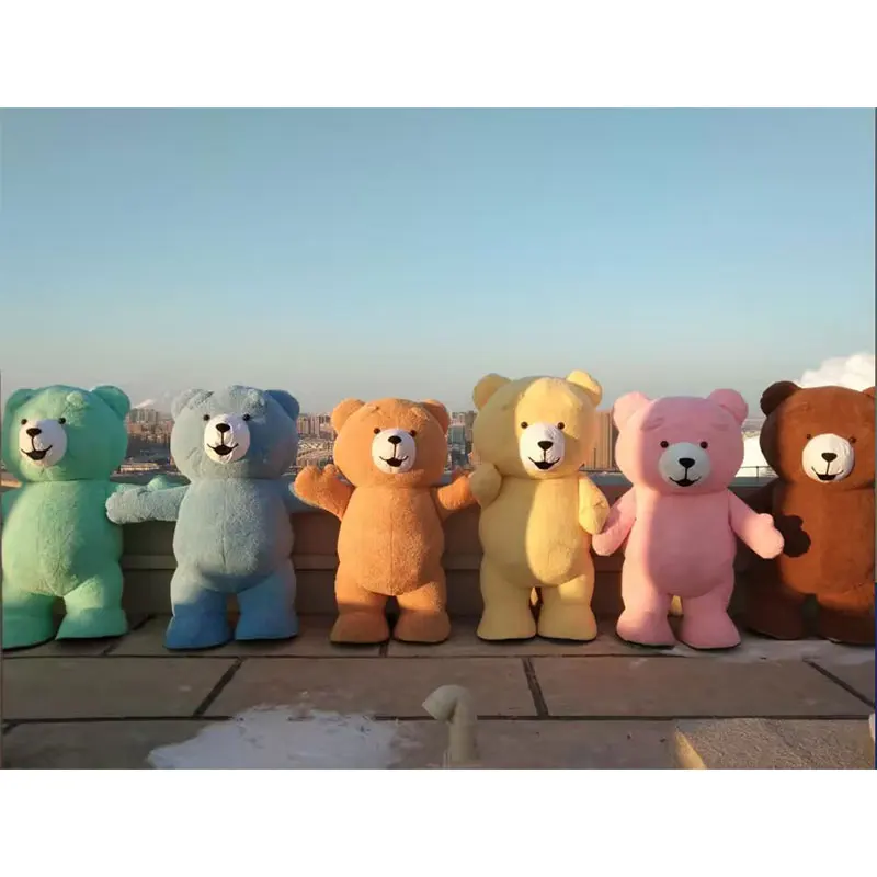 2025 Teddy Bear Plush Doll Colorful Inflatable Mascot Costume Cute Funny Bear Clothing Cartoon Bear Cosplay Dress Up Jumpsuits - Image 6