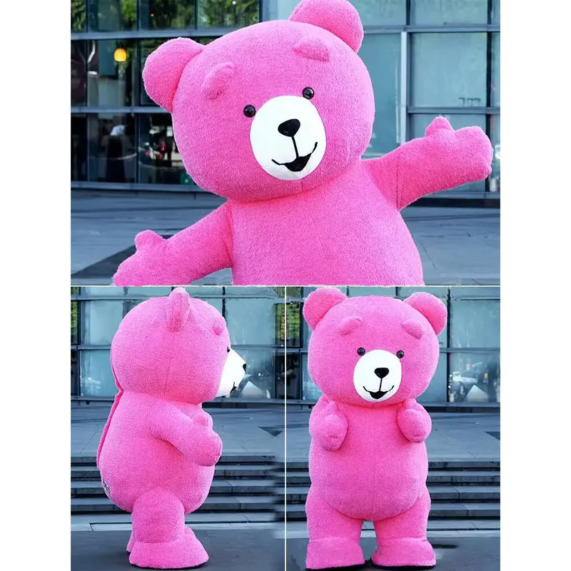 2025 Teddy Bear Plush Doll Colorful Inflatable Mascot Costume Cute Funny Bear Clothing Cartoon Bear Cosplay Dress Up Jumpsuits - Image 4