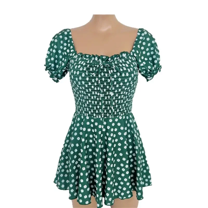 Conservative Korean Cross-Border Women's One-Piece Swimsuit with Skirt Design for Holiday Swimming Slimming Belly Cover-Up - Image 5