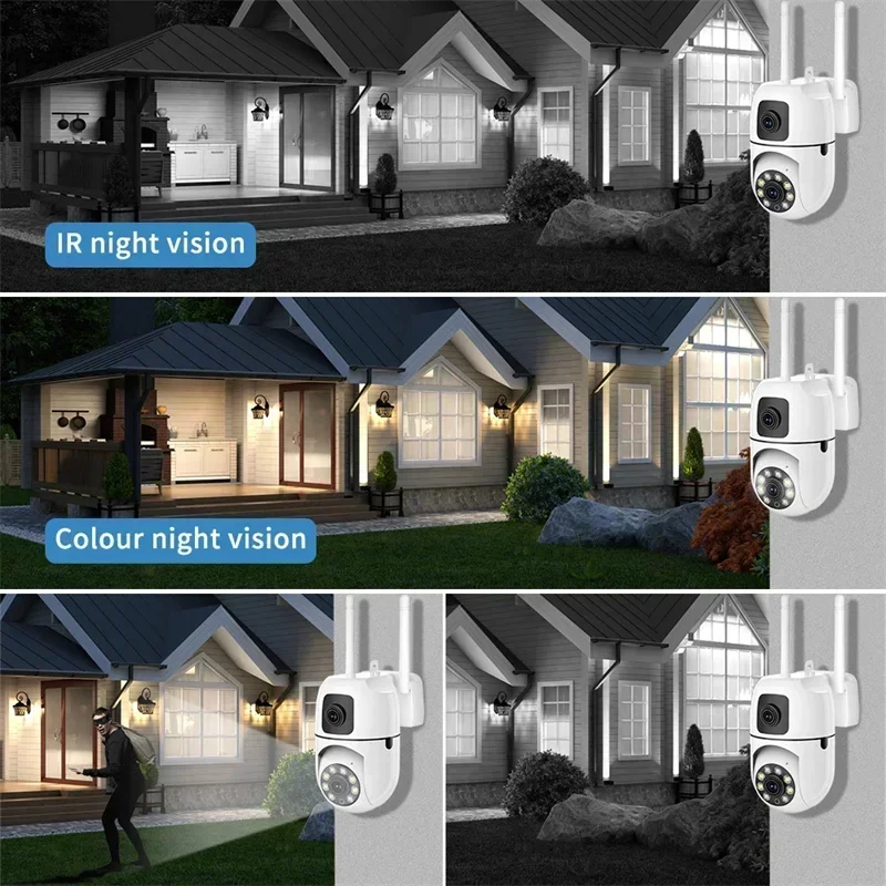 8MP Wifi Camera Dual Lens Security Wireless Outdoor Cameras Two-way Audio Auto Motion Detection Night Vision Home Baby Monitor - Image 6