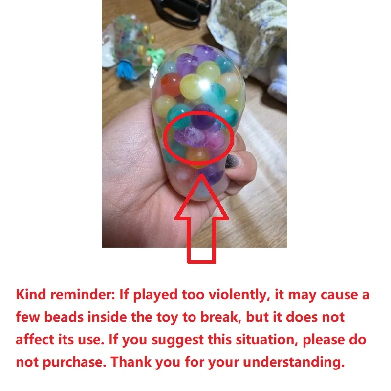 6cm Kids Exotic Pinch The Rainbow Bead Pressure Reducing Ball Vent Ball Decompression Toy TPR Pinch Le Grape Ball Adult Toys - Image 2