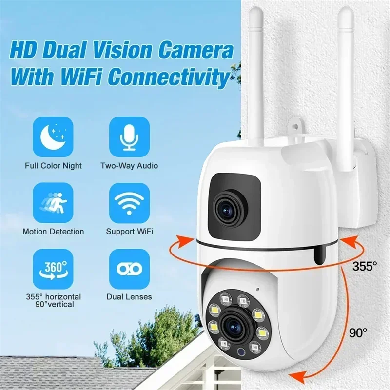 8MP Wifi Camera Dual Lens Security Wireless Outdoor Cameras Two-way Audio Auto Motion Detection Night Vision Home Baby Monitor - Image 4