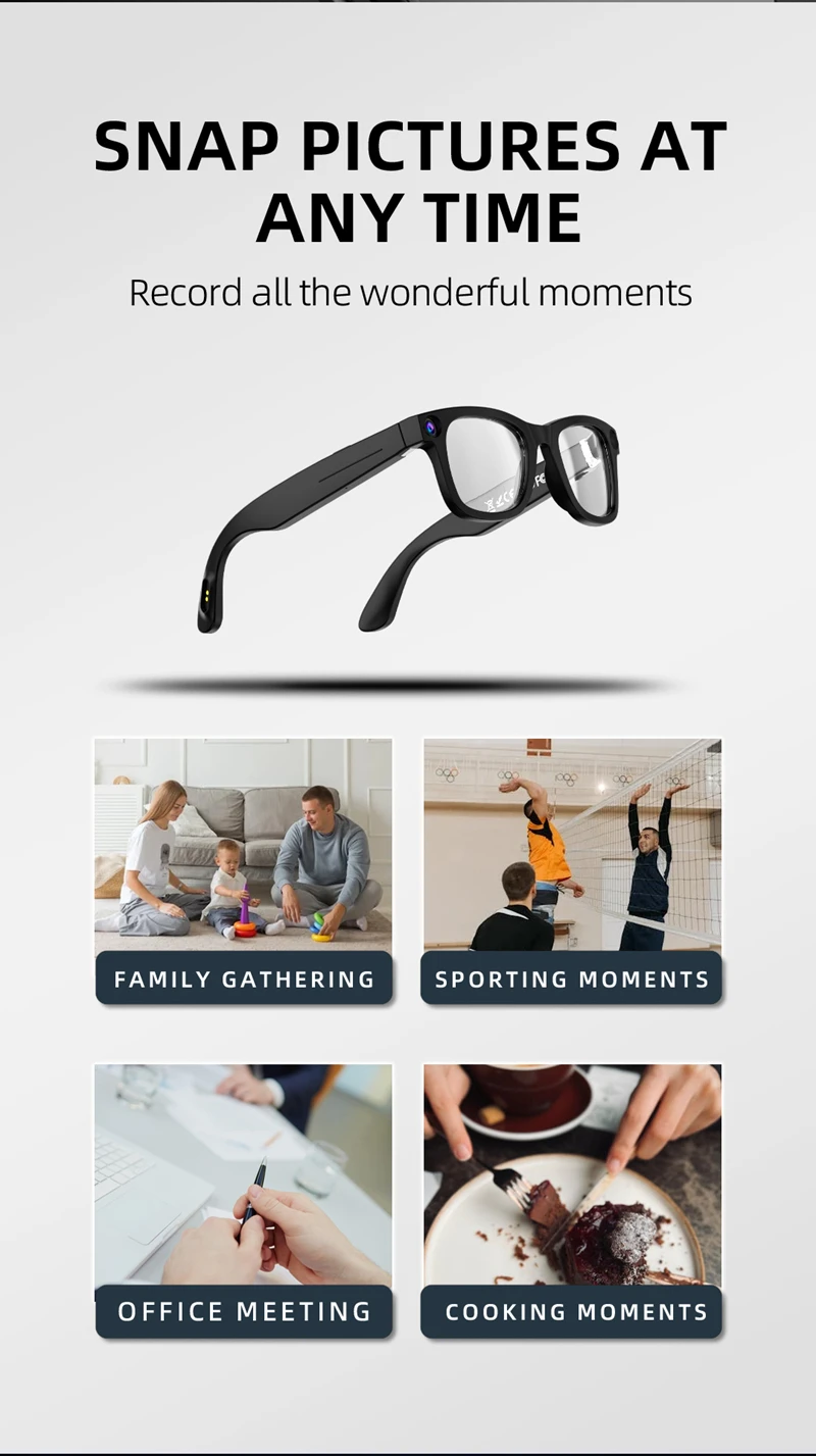 Xiaomi 800W Pixel Intelligent Glasses G300 AI HD Shooting Video Recording Voice Call Translation Glasses Photochromic Lens - Image 4