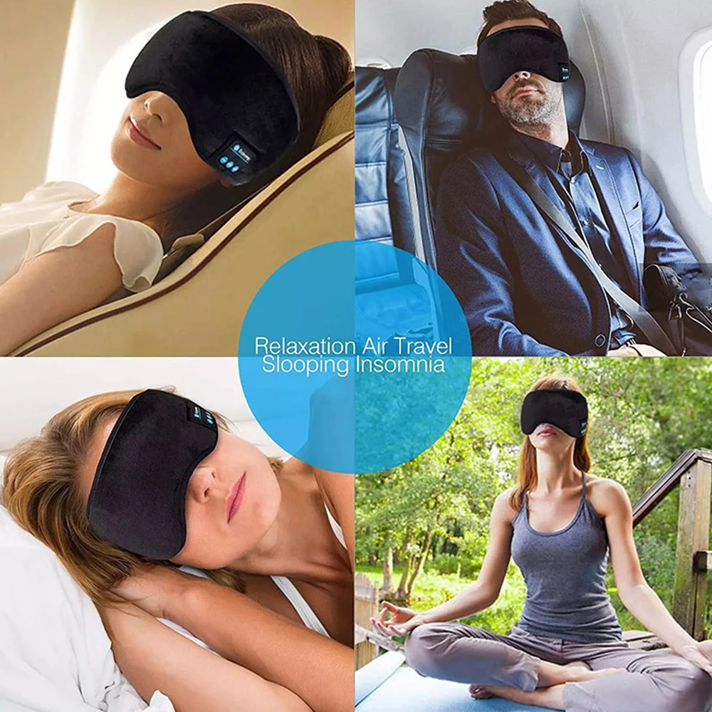 Fone Bluetooth Earphones Sports Sleeping Headband Elastic Wireless Headphones Music Eye Mask Wireless Bluetooth Headset Headband - Image 6