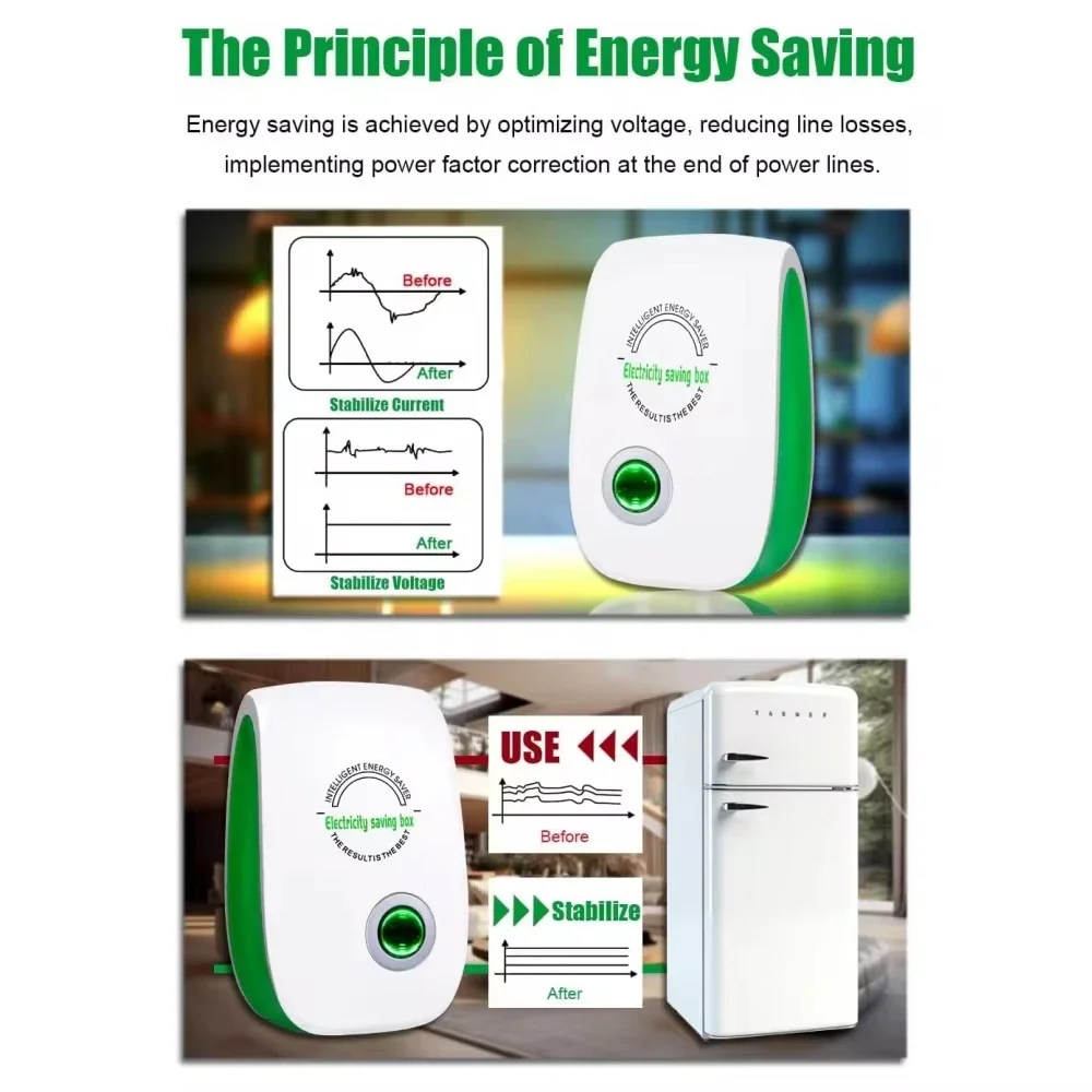 Electricity Saving Box US/EU Adapter Intelligent Power Factor Saving Device Smart Power Saver Cost Reducing Home Office - Image 4