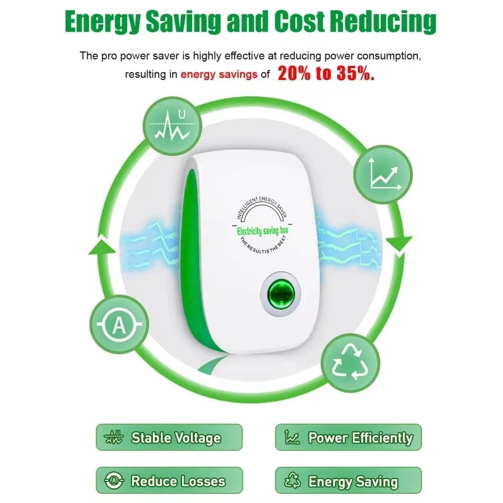 Electricity Saving Box US/EU Adapter Intelligent Power Factor Saving Device Smart Power Saver Cost Reducing Home Office - Image 2