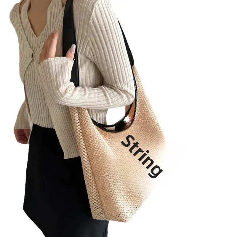 Women's Fashionable Straw Woven Shoulder Bag Hollow Design Casual Versatile Underarm Tote Bag Hot Sale Of The Season New Style H - Image 4