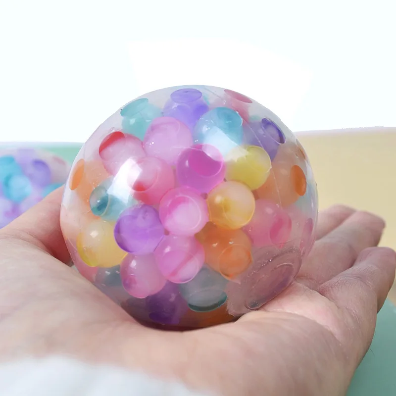 6cm Kids Exotic Pinch The Rainbow Bead Pressure Reducing Ball Vent Ball Decompression Toy TPR Pinch Le Grape Ball Adult Toys - Image 5