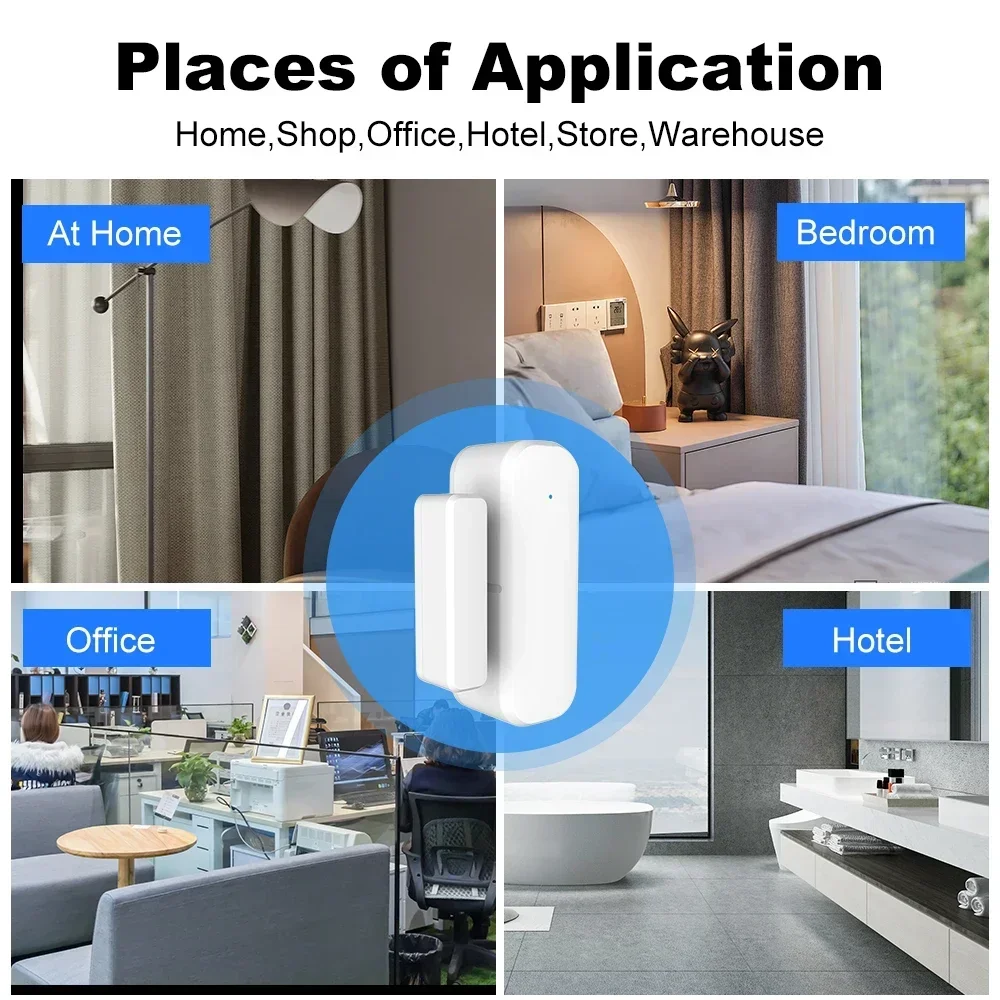 Tuya Zigbee Smart Door Sensor Window Door Open Closed Detectors Smart Home Security Alarm System Voice Control Via Alexa Google - Image 4