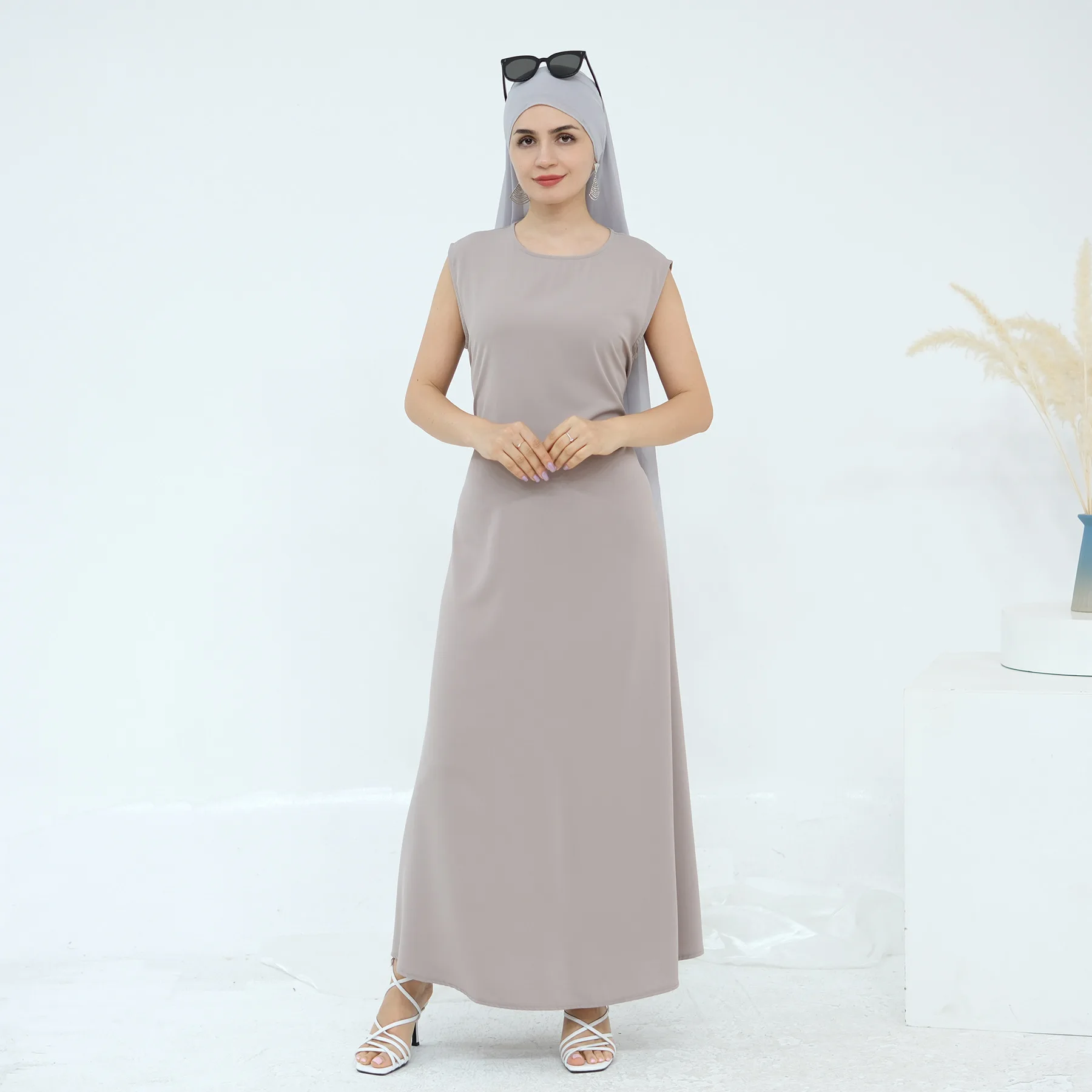 Inner Abaya for Women Plain Sleeveless Muslim Long Dress Under Abayas Kimono Dubai Turkey Slip Dresses Ramadan Eid - Image 3