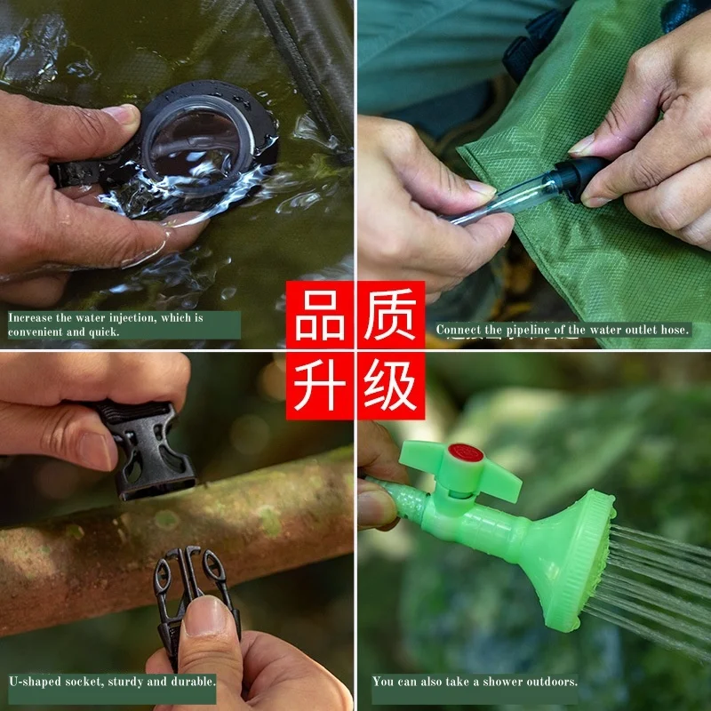 20L Solar Shower Bag for Camping - Solar Heating Portable Shower with Detachable Hose & Switchable Shower Head - Beach, Hiking & - Image 6