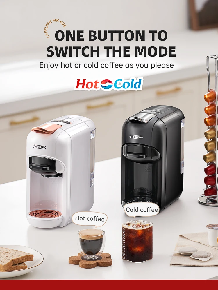 Cafelffe 5 in 1 Capsule Coffee Machine Fit Dolce gusto Nespresso Capsule ESE Pod Ground Coffee K-cup 19Bar Hot/Cold,gift-giving - Image 3