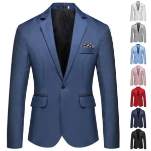 2023 Autumn New Blazer Men's Fashion Casual Suit Coat Men's Wedding Dress Jacket Casual Fit Formal Evening Dress Men's Clothing
