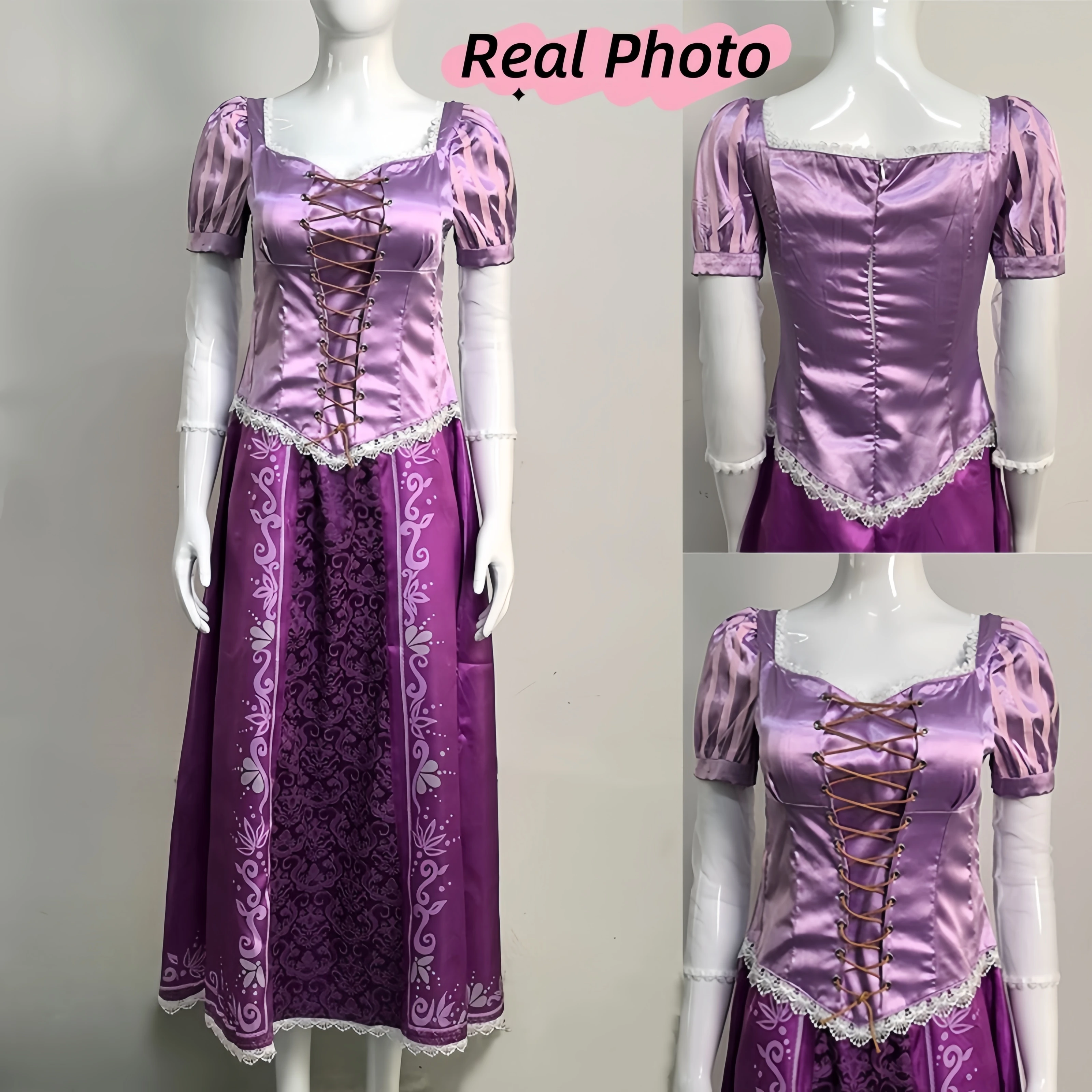 Tangled Rapunzel Women’s Long Hair Princess Costumes Cosplay Costume Adult Carnival Uniform Halloween Costumes - Image 4