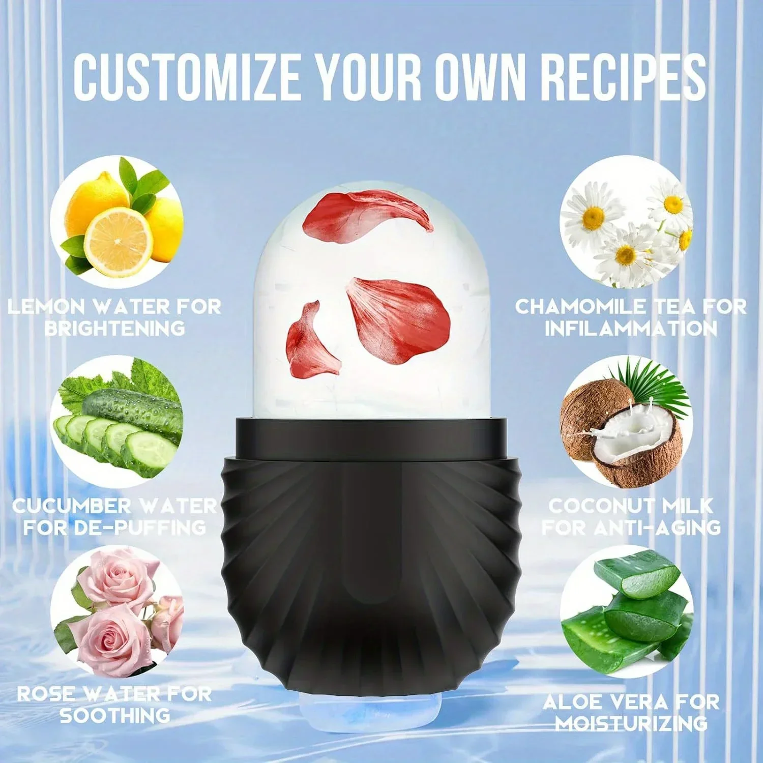 Ice Face Roller, Reusable Silicone Mold Face Massage Eye Facial Beauty Skin Care Tools Apply Ice for Shrink Pores - Image 5