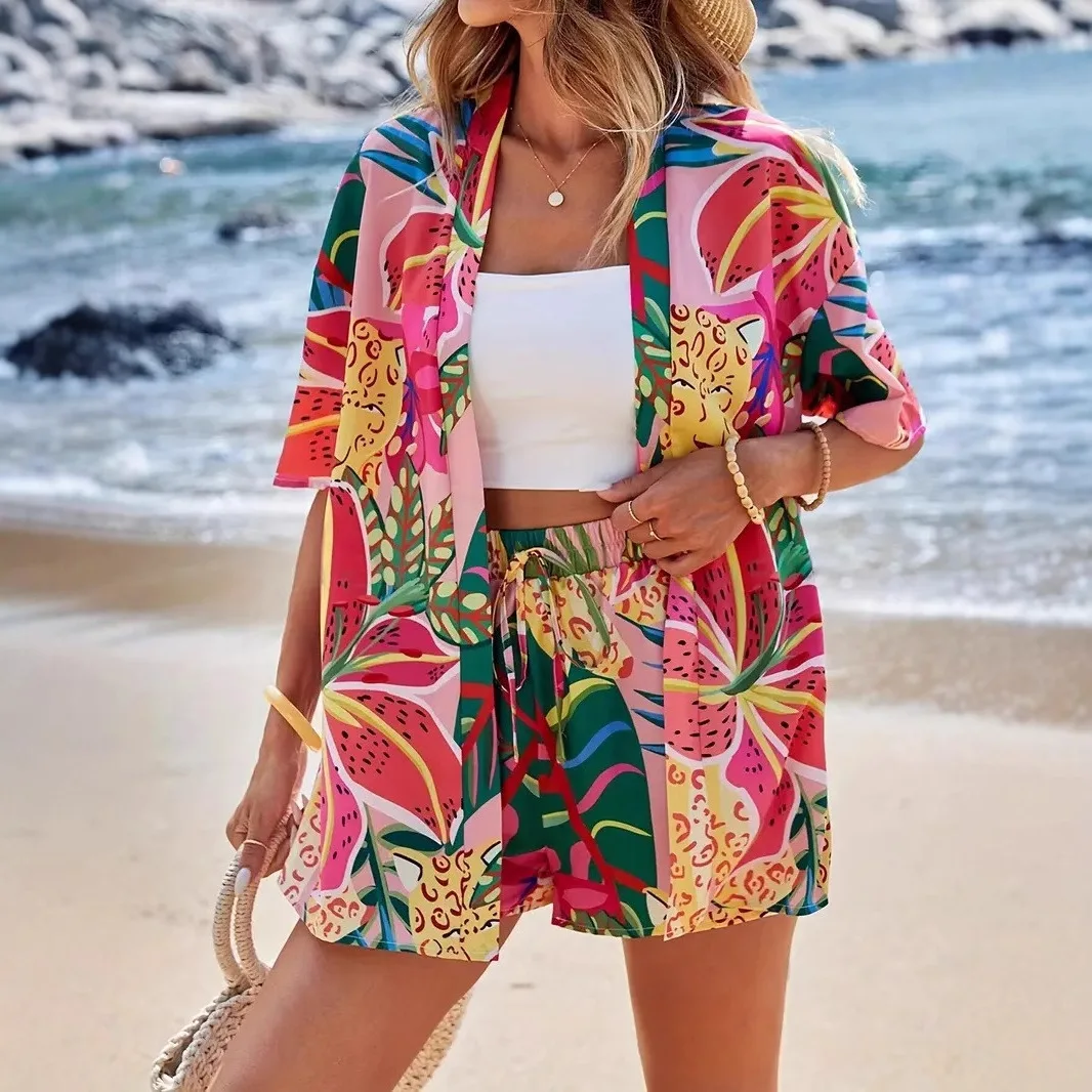 Casual Loose Printed Short Pants Sets For Women 2025 Elegant Summer Women's Two Pieces Suit Full Set Female Outfit Clothes - Image 4