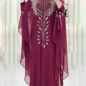 Chiffon Boubou Muslim Fashion Abaya 2 PCS Set Dubai Turkey Maxi Dress Musulman Ensembles Caftan Marocain Islamic Clothing