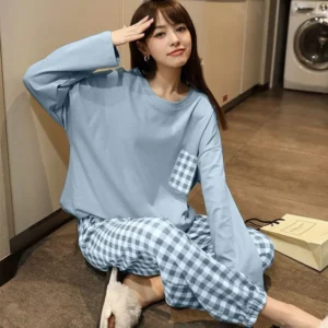Women's 2-Piece Spring, Autumn And Summer Pajamas Women's Long Sleeve New Korean Version Fashion Casual Ladies Loungewear Set