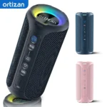 Ortizan Bluetooth Speakers, Portable Wireless Stereo Speaker - IPX7 Waterproof, Loud Sound, Deep Bass, LED Light, Bluetooth 5.3