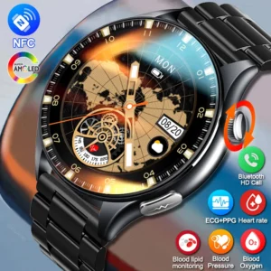 2025 New Smart Watch For Men Health Blood PressureBlood Oxygen Uric Acid Fitness Tracker Watches Bluetooth Call ECG Smartwatch