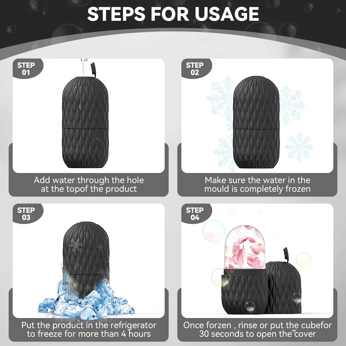 Ice Face Roller, Reusable Silicone Mold Face Massage Eye Facial Beauty Skin Care Tools Apply Ice for Shrink Pores - Image 4