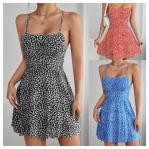 Womens Dresses Sexy Floral Backless Bandage Holiday Beach Dress Summer Fashion Red Short New In Dresses 2025