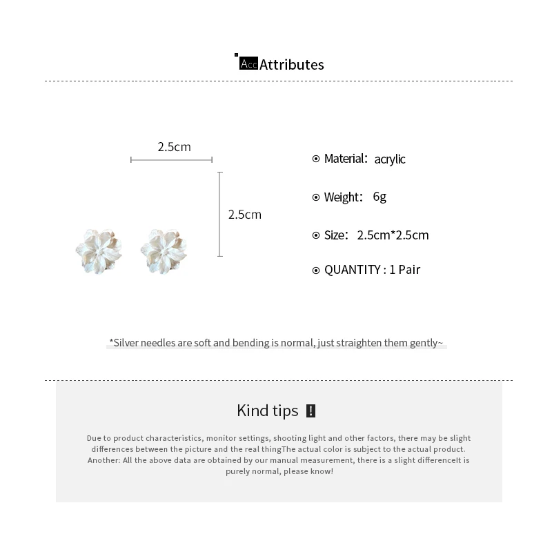 Acrylic White Camellia Flowers Stud Earrings for Women Fashion Temperament Fairycore Earring Party Wedding Jewelry Wholesale - Image 6