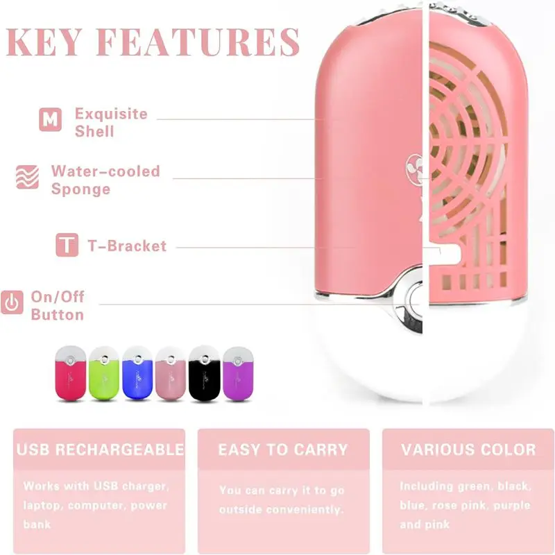USB Rechargeable Portable Mini Fan Cooling Fan Bladeless Handheld Eyelash dryer Mini Handheld Fan Air Conditioning Blower - Image 10