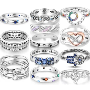 Hot Sales 925 Sterling Silver Rings Infinite Love Star Moon For Women Original Silver 925 Wedding Ring Jewelry Gift