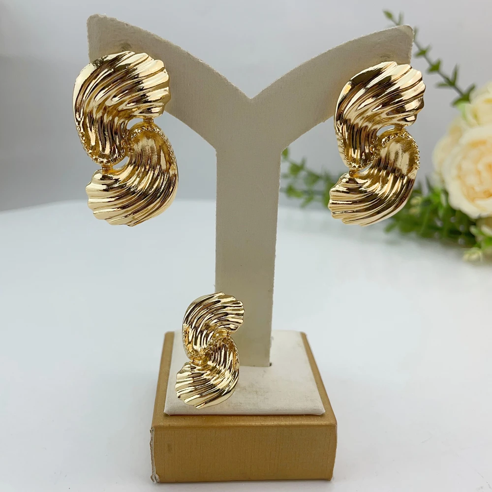 Brazilian Simple Style Big Bold Necklace Luxury Quality African Bride Jewelry Set For Women Party Gifts FHK23073 - Image 2