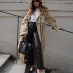 Women's Fashion Autumn Slim Trench Coats Solid Turn-Down Collar Long Sleeves Belt Decoration Double Breasted Female Coats