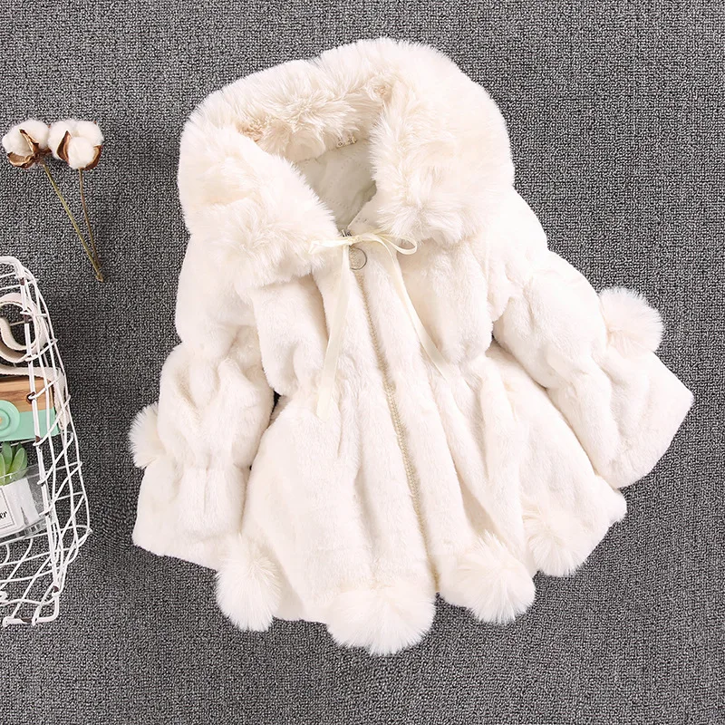 1-7 Year Baby Girls Jacket Autumn Winter Warm Faux Fur Coat For Girls Christmas Princess Outwear Fashion Plush Children Clothing - Image 4