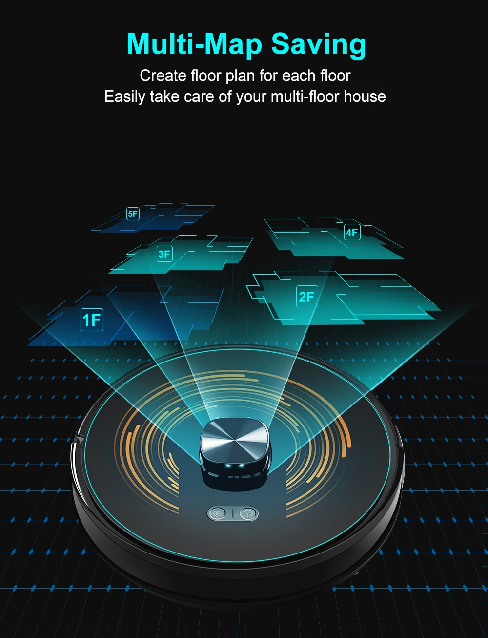 ABIR K30 Robot Vacuum Cleaner, Auto-Empty Station, Laser Lidar, 6500PA Suction,Multi-Floor Maping, Smart Home Wet Dry Appliance - Image 5