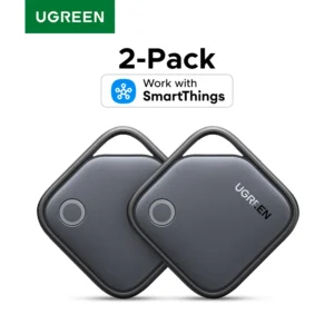 2-Pack Bluetooth Tracker Tags Work with Samsung SmartThings APP (Samsung Only), 550-Days Playtime Item Finder Smart Tag