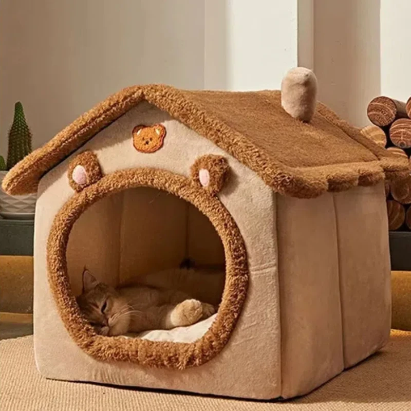 Foldable Pet House Removable Washable Cat House Puppy Cave Sofa Pet Bed House for Extra Small Dogs and Small and Medium Cats - Image 3