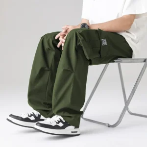 European Size Men's Summer Thin Loose Sports Casual Pants Multiple Pockets Trendy Versatile Workwear Trousers