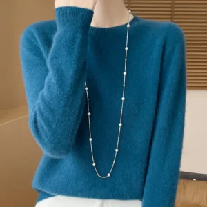 Autumn Winter Women 100% Merino Wool Sweater O-Neck Cashmere Pullover Basic Fashion Clothing Comfort Warm Top Casual Solid