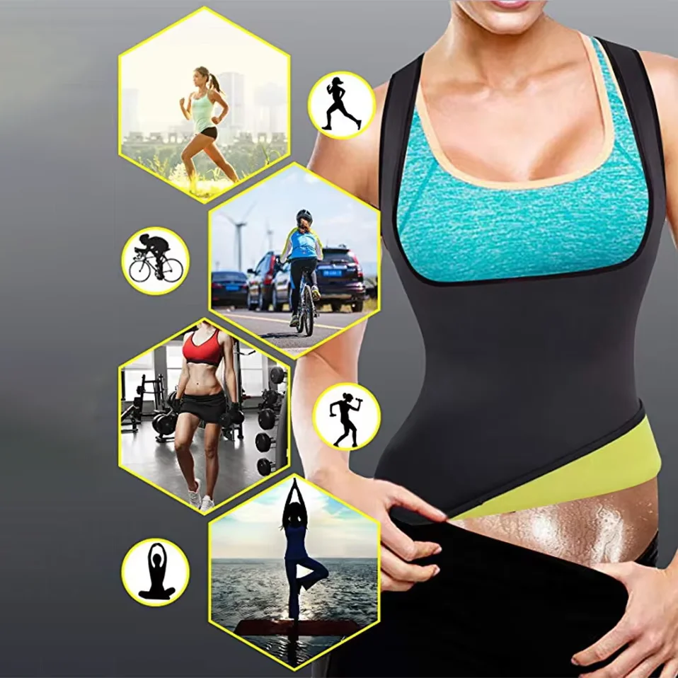 Women Training T-shirts Sauna Sports Tops Fitness Clothes Slimming Body Sculpting Vest Weight Loss Sportswear Workout Activewear - Image 12