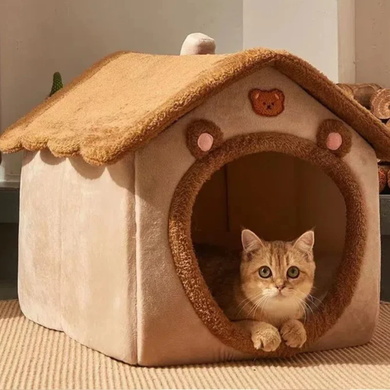 Foldable Pet House Removable Washable Cat House Puppy Cave Sofa Pet Bed House for Extra Small Dogs and Small and Medium Cats - Image 4