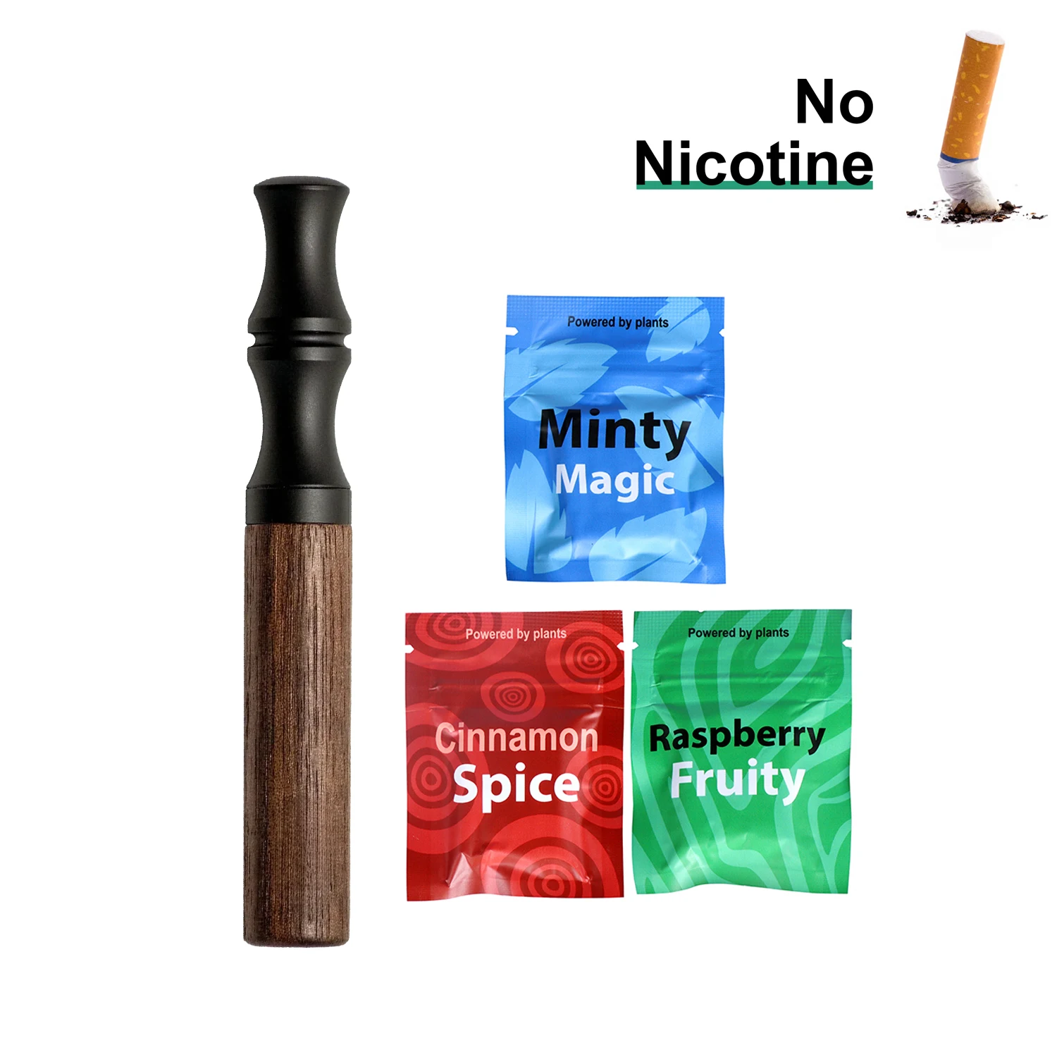 Quit Smoking Flavored Air Inhaler Journey Pack Walunt Wood Stop Smoking Device Nicotine-Free Aromatherapy Smokeless Stick