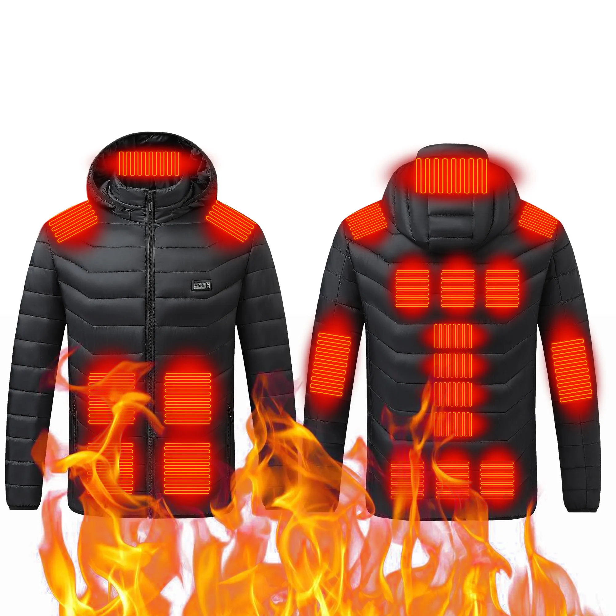 21 Areas Heated Jacket Men Casual Ski Cold-proof Thermal Padded Motorcycle Jacket Women's USB Electric Smart Self-heating Clothe - Image 5