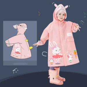 Cute Polyester Baby Raincoat Outdoor Waterproof Rain Coat Children Impermeable Poncho Boys Girls Rain Jacket