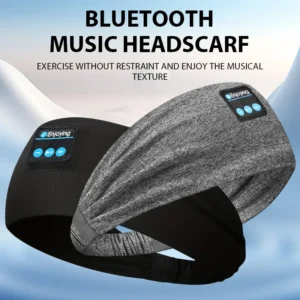 Wireless Bluetooth Headband Sleeping Headphones Sports Earphone/Headscar Music Hat with HD Stereo Speakers Eye Mask for Side Sl