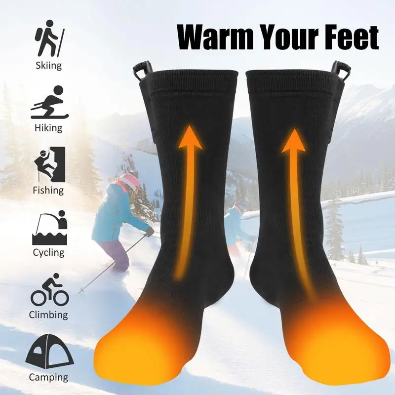 USB Rechargeable Heated Socks Constant Temperature Fever Electric Heated Socks Thickened Sport Foot Warmer Electric Heating Sock - Image 5