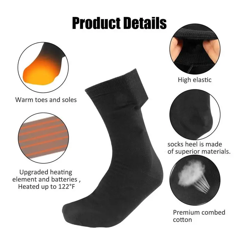 USB Rechargeable Heated Socks Constant Temperature Fever Electric Heated Socks Thickened Sport Foot Warmer Electric Heating Sock - Image 2