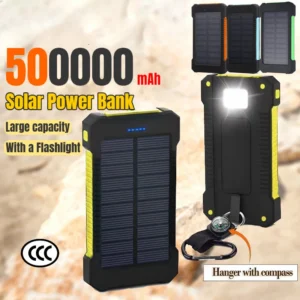 500000mAh Waterproof Outdoor Solar Power Bank Dual USB Travel Portable Solar Phone Charger Solar Powerbanks For Xiaomi Camping