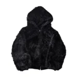 Autumn and Winter Oversized Thickened Warm Black Reversible Faux Fur Parka Coat Men with Hood Zipper Fluffy Jacket Hooded Coat