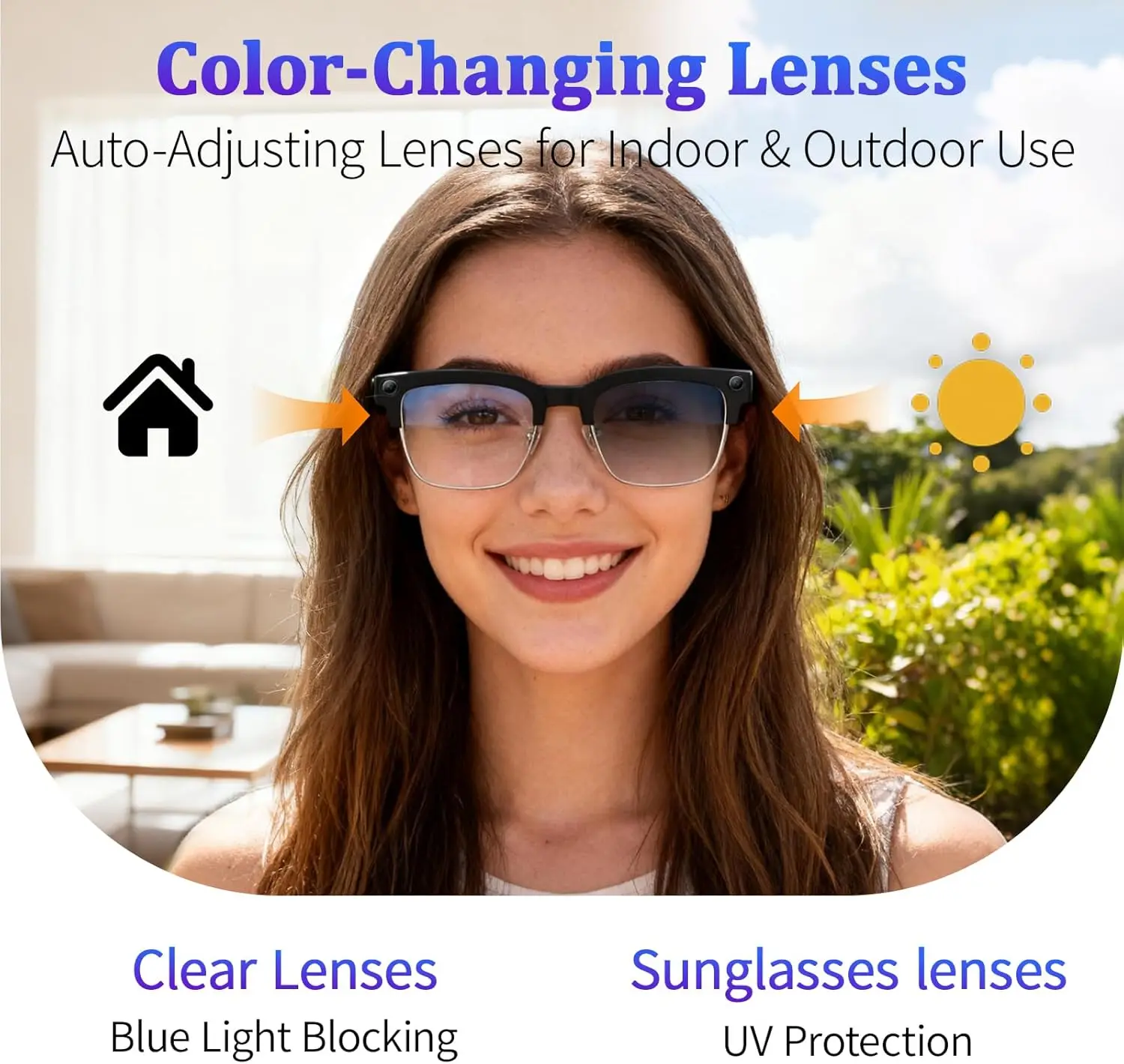 New Business 4K HD Color Change AI Smart Glasses 800W Pixel Camera 1080P Video AI Chat Music Player Call AI Sports Glasses Men - Image 4